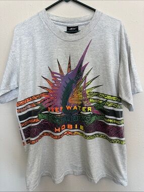 1980s sportfishing tee HOBIE vintage t shirt size large